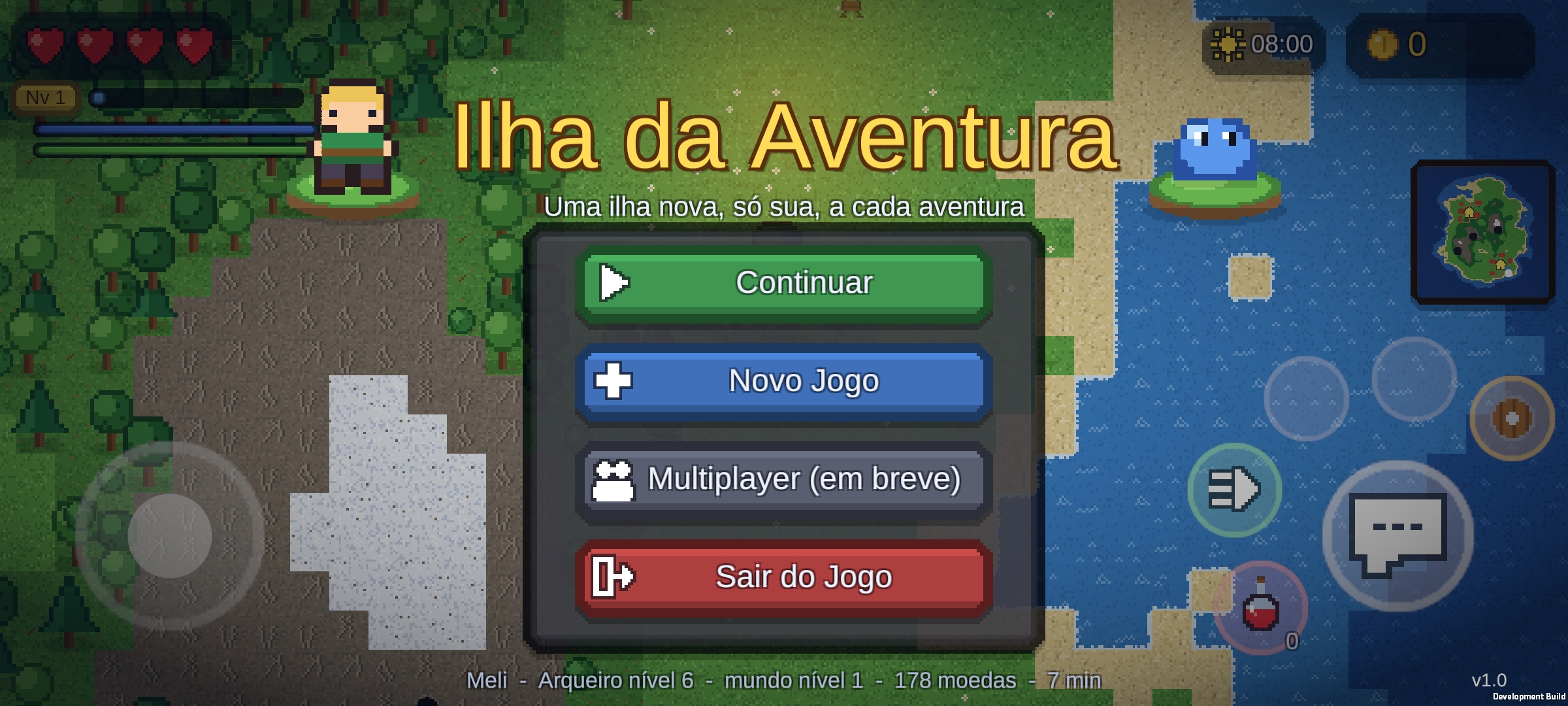 Menu inicial do jogo